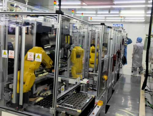 Vehicle camera handling production line